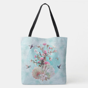 BOLSO DE TELA COLIBRÍ FLORAL