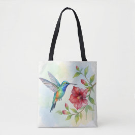 Bolso De Tela Colibrí Pequeño Acuarela