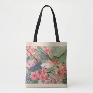 Bolso De Tela Colibrí y tote de los flores