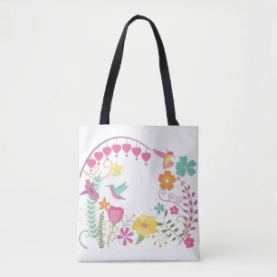Bolso De Tela Colibríes