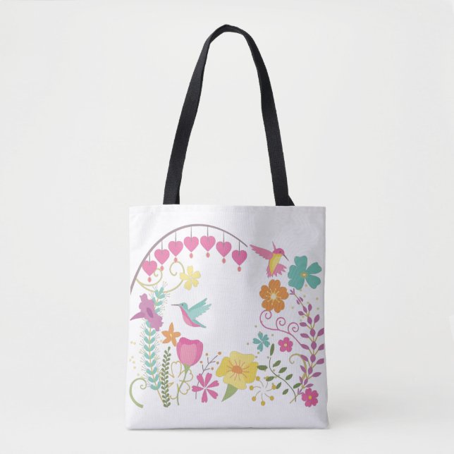 Bolso De Tela Colibríes (Anverso)