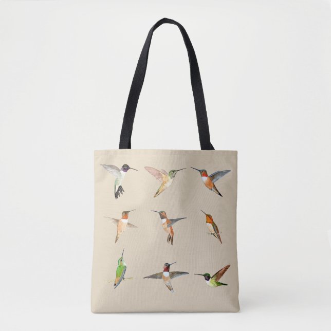 Bolso De Tela Colibríes de América del Norte (Anverso)