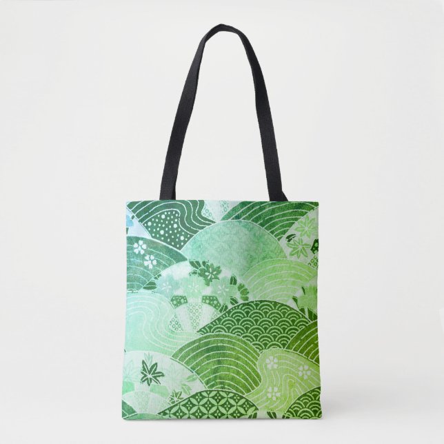 Bolso De Tela Colinas y ríos japoneses de época (Anverso)