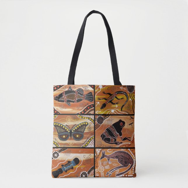 Bolso De Tela Collage aborigen Tote Bag (Anverso)
