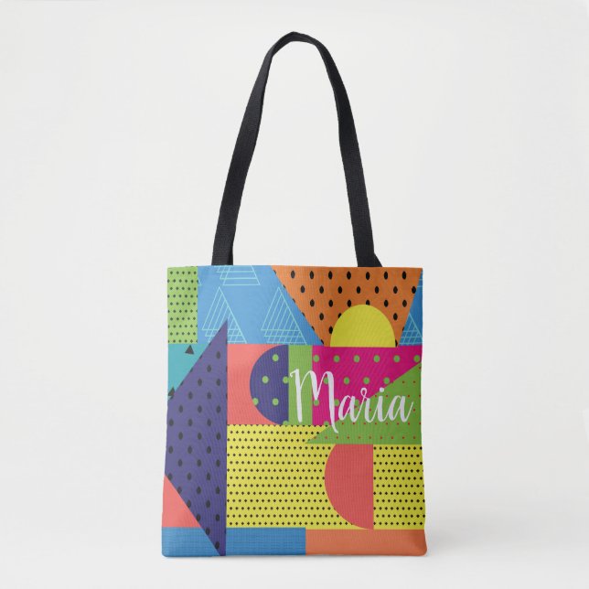 Bolso De Tela Collage Abstract Colorful 90 (Anverso)