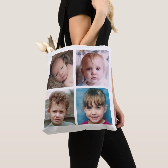 Bolso De Tela Collage añade tus propias fotos de personalizado e (Detalle)