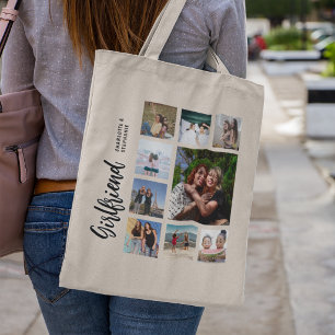 Bolso De Tela Collage de 9 Fotos Personalizadas para Novia