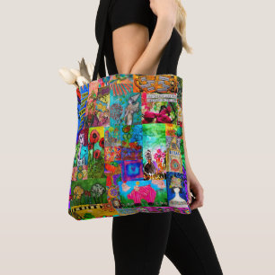 Bolso De Tela Collage de arte pop colorido y mixto