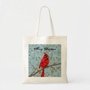 Bolso De Tela Collage de aves cardinales navidades