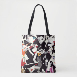Bolso De Tela Collage de chicas de moda: arte pop