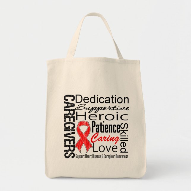 Bolso De Tela Collage de Cuidadores de Enfermedades del Corazón (Frente)