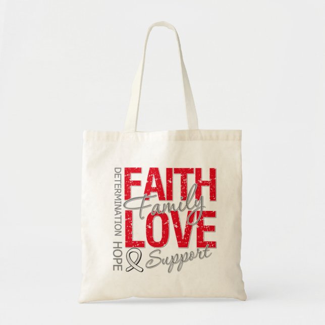 Bolso De Tela Collage de eslóganes inspiradores de cáncer de pul (Frente)