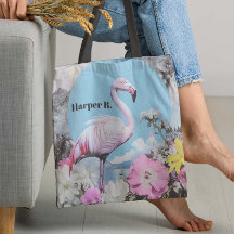 Collage de flamenco rosa retro