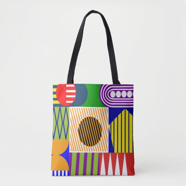 Bolso De Tela Collage de forma de Bauhaus (Anverso)