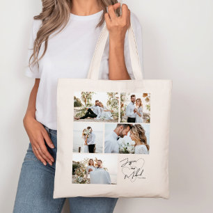 Bolso De Tela Collage de fotografía boda Keepsake