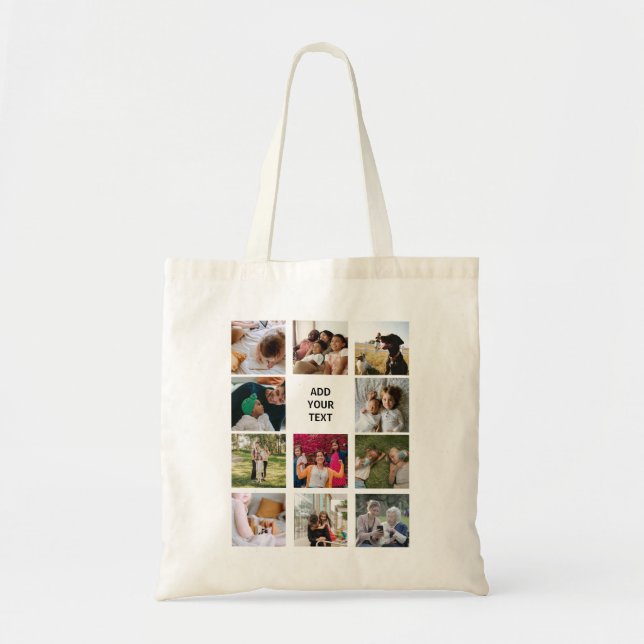 Bolso De Tela Collage de fotos 11 personalizado (Frente)