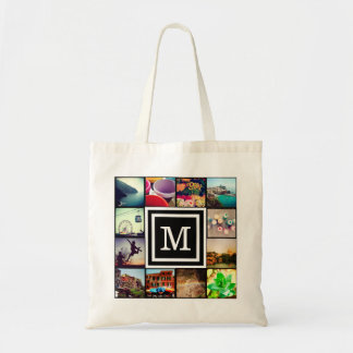Bolso De Tela Collage de fotos de Instagram de Monograma Negro