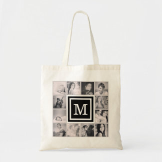 Bolso De Tela Collage de fotos de Instagram de Monograma Negro