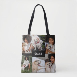 Bolso De Tela Collage de fotos de perros monogramado