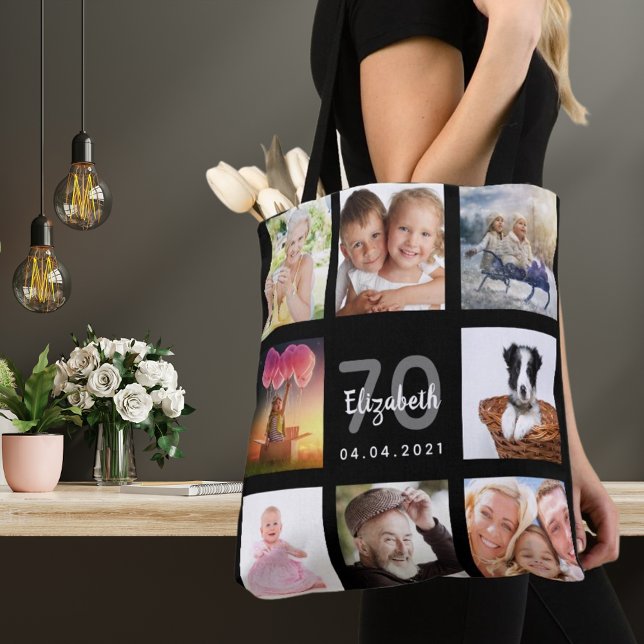 Bolso De Tela Collage de fotos de personalizado de 70 años mujer (Subido por el creador)