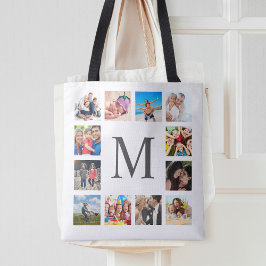 Bolso De Tela Collage de fotos familiar personalizado blanco per