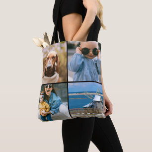 Bolso De Tela Collage de fotos, frente y atrás cosas favoritas