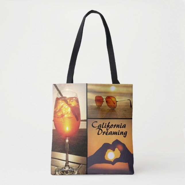 Bolso De Tela Collage de fotos Holiday Sunset (Anverso)