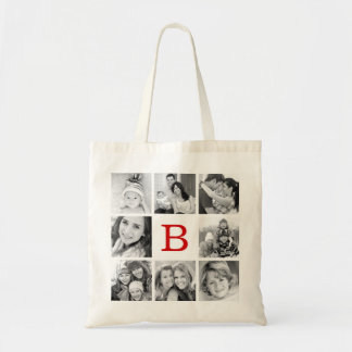 Bolso De Tela Collage de fotos monograma personalizado