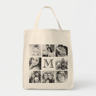 Bolso De Tela Collage de fotos monograma personalizado