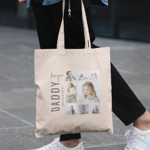 Bolso De Tela Collage de fotos personalizadas Papá 9