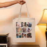 Bolso De Tela Collage de fotos personalizado<br><div class="desc">Bolso de imagen personalizado con 18 fotos de su elección (9 a cada lado). ¡Un regalo perfecto para la familia o los amigos!</div>