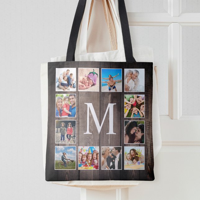 Bolso De Tela Collage de fotos personalizado Familia Rustic Farm (Subido por el creador)