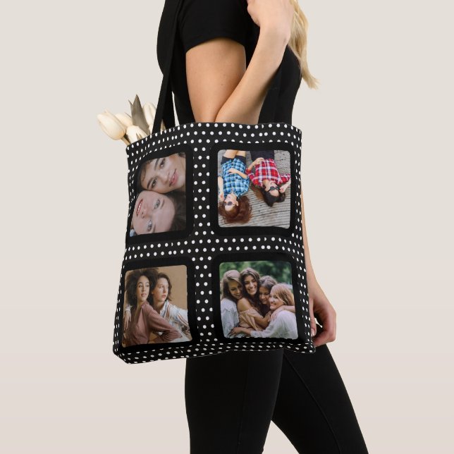 Bolso De Tela Collage de fotos único personalizado 4 foto (Detalle)