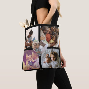 Bolso De Tela Collage de fotos único personalizado 5 foto corazó