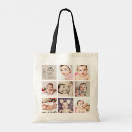 Bolso De Tela Collage de fotos único personalizado 9 foto a dos 