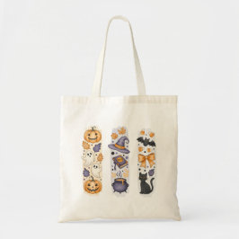 Bolso De Tela Collage de Halloween - Calabaza, fantasmas, bruja,