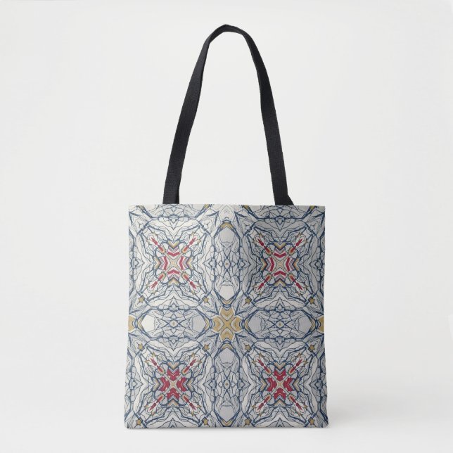 Bolso De Tela Collage de Mandala Fragmentado (Anverso)