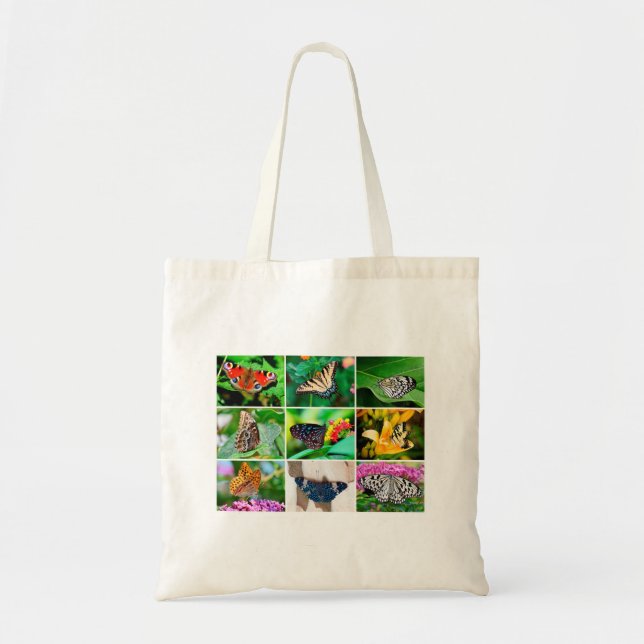 Bolso De Tela Collage de mariposas espléndidas, 9 fotos (Frente)