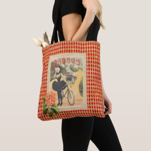 Bolso De Tela Collage de mujer y ciclo vintage de Phebus