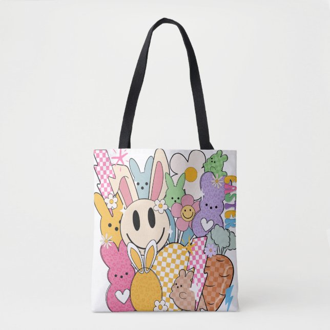 Bolso De Tela Collage de Pascua Retro (Anverso)