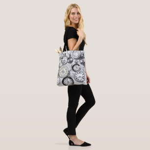 Bolso De Tela Collage de reloj de bolsillo victoriano Alicia en 