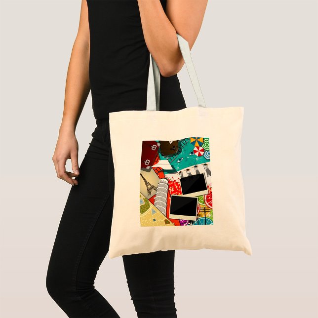 Bolso De Tela Collage de viajes con lugares emblemáticos de vaca (Subido por el creador)