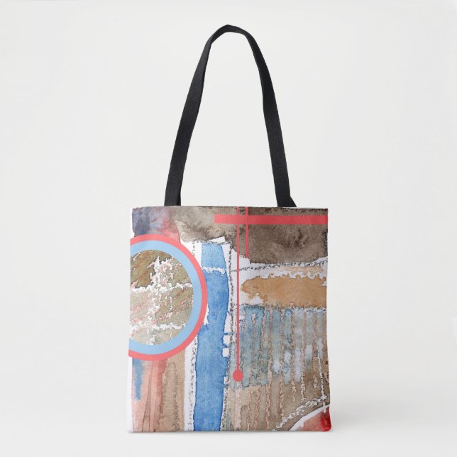 Bolso De Tela collage del arte abstracto, técnicas mixtas y (Anverso)