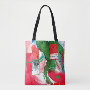Bolso De Tela collage del arte abstracto, técnicas mixtas y