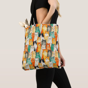Bolso De Tela Collage del patrón de catas acuarelas