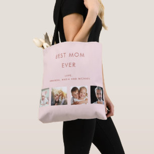 Bolso De Tela Collage fotográfico materno rosa