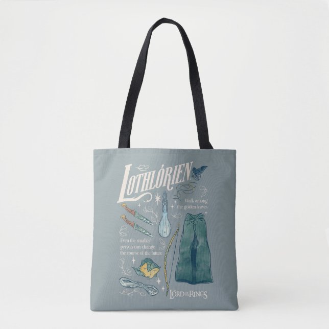 Bolso De Tela Collage Gráfico de Acuarela LOTHLORIEN™ (Anverso)