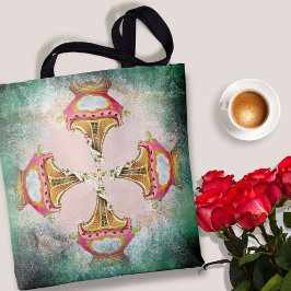 Bolso De Tela Collage rosa de Rubor con bordes rígidos