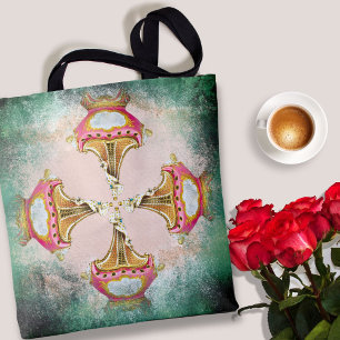 Bolso De Tela Collage rosa de Rubor con bordes rígidos