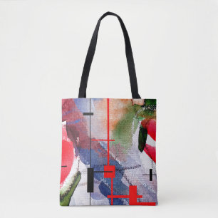 Bolso De Tela collage, técnicas mixtas y acuarela del arte